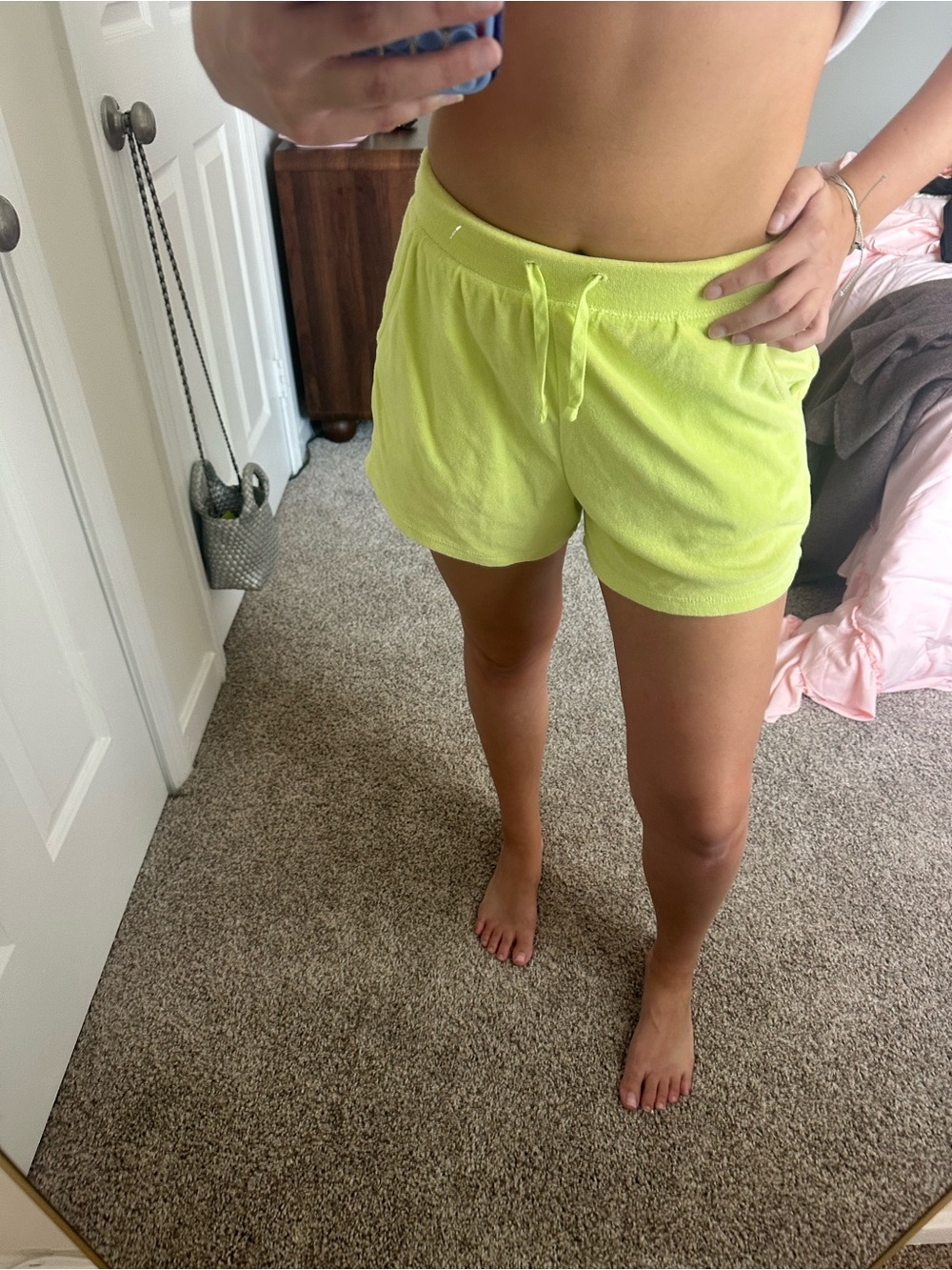 Old Navy Neon Yellow Drawstring Athletic Shorts